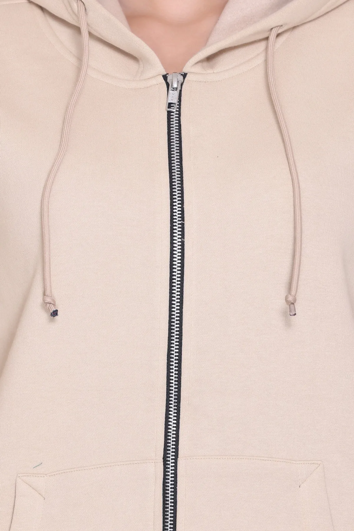 100% Recycled Zipper Hooded Jackets (Beige)