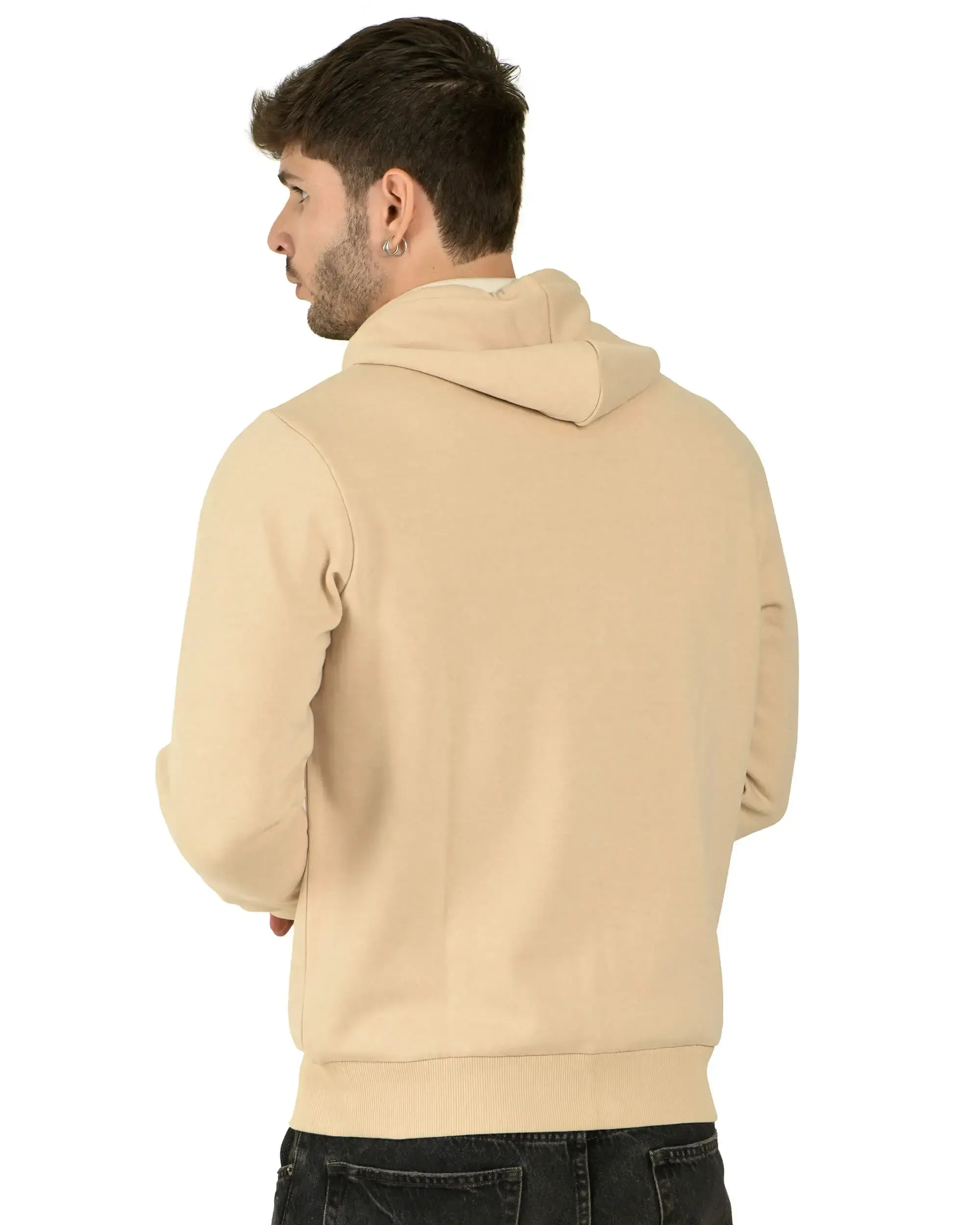 100% Recycled Zipper Hooded Jackets (Beige)