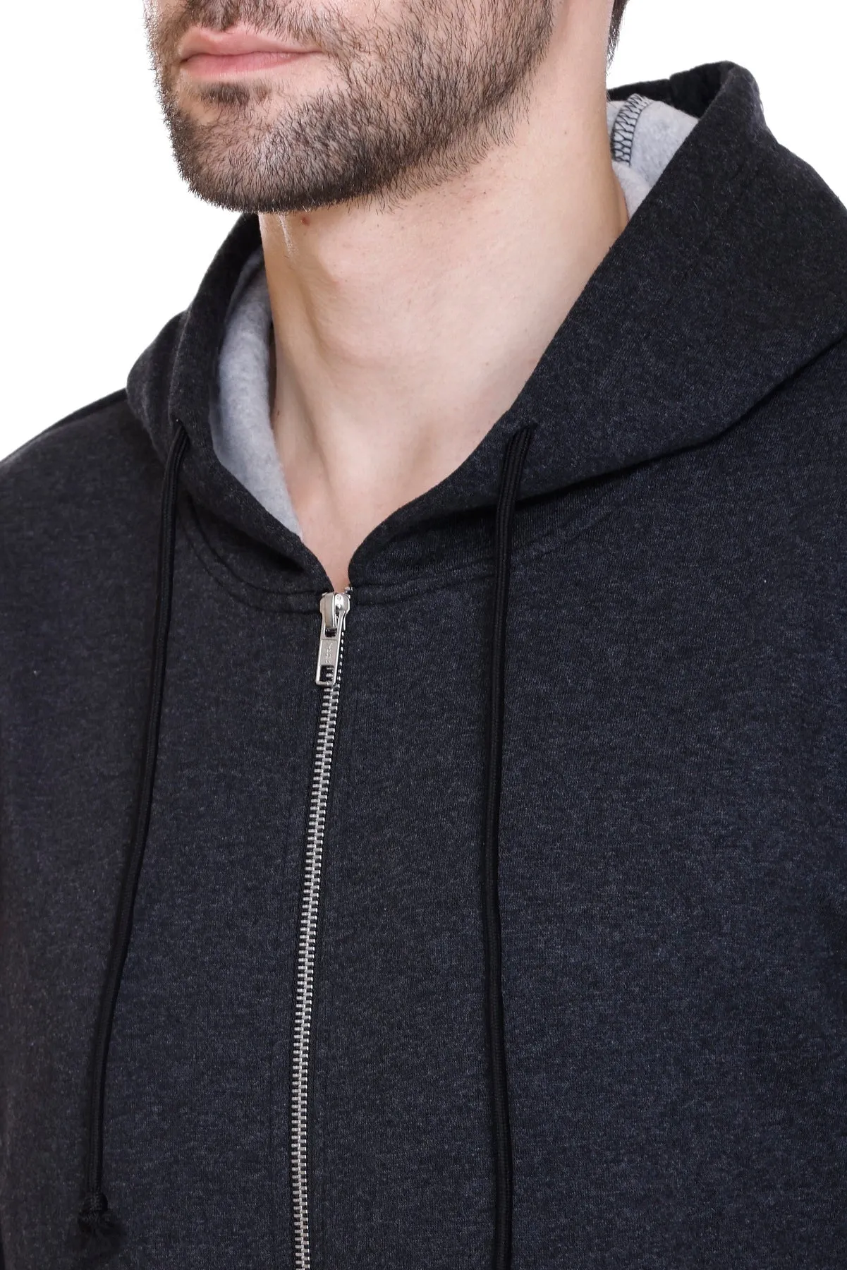 100% Recycled Zipper Hooded Jackets (Black Heather)