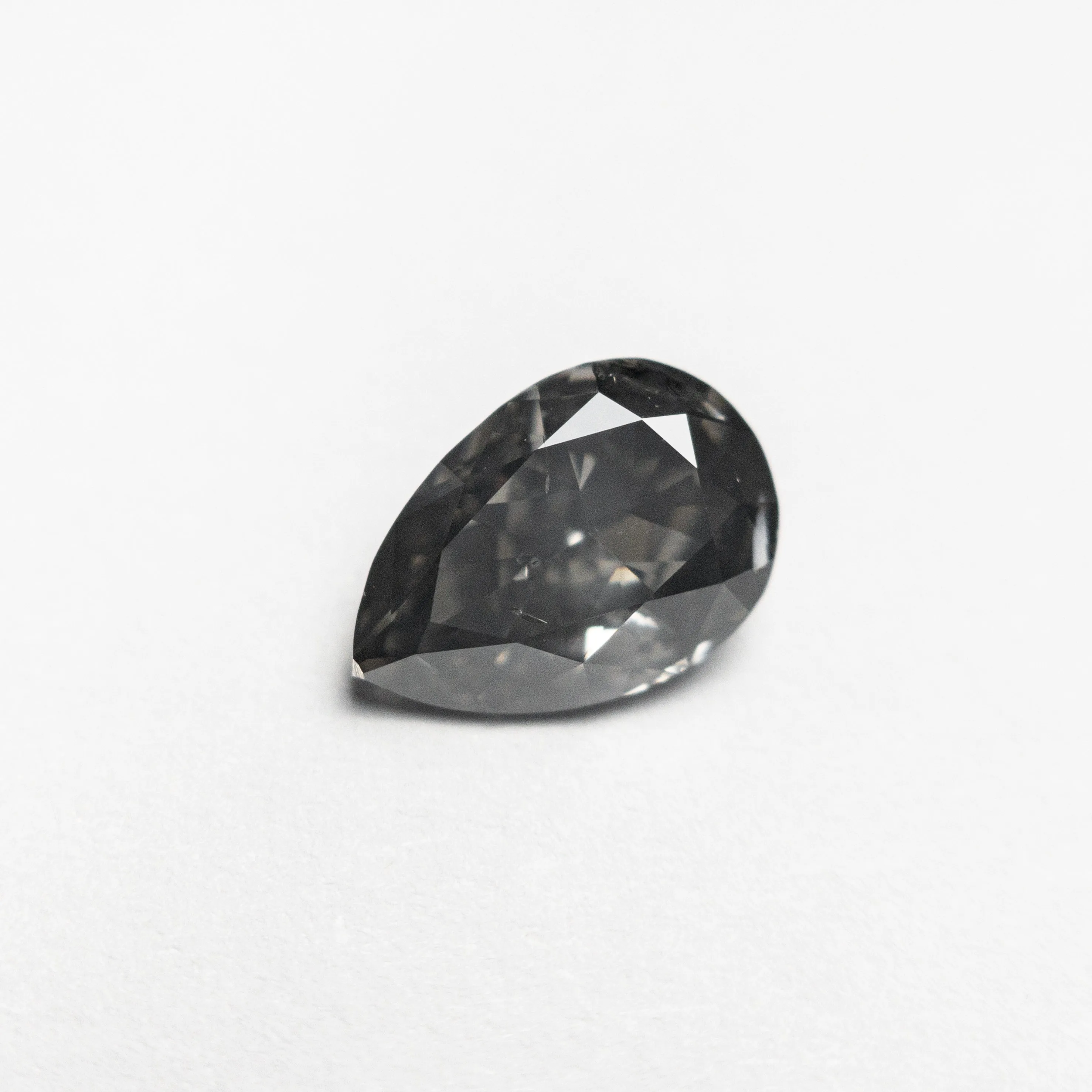 1.00ct 8.20x5.64x3.13mm Fancy Dark Grey Pear Brilliant 19913-12