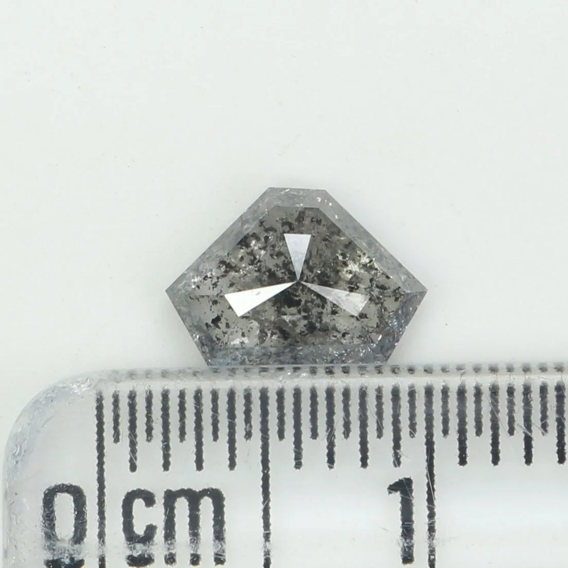 1.09 Ct Natural Loose Shield Shape Diamond Salt And Pepper Shield Cut Diamond 5.45 MM Black Gray Color Shield Shape Rose Cut Dia