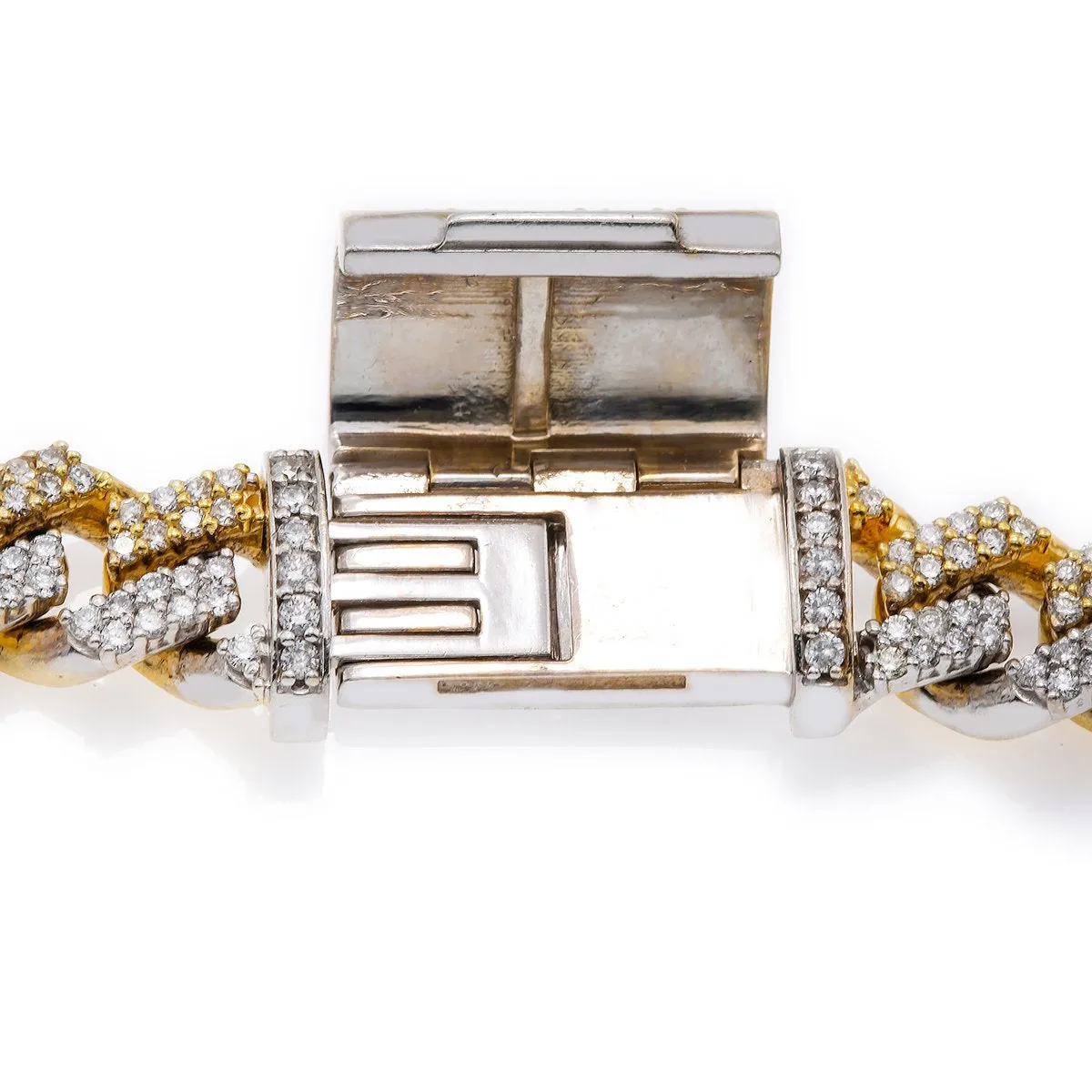 10K Two Tone Yellow and White Gold 22 Cuban Chain Prong Setting With 19.75 CT Diamonds