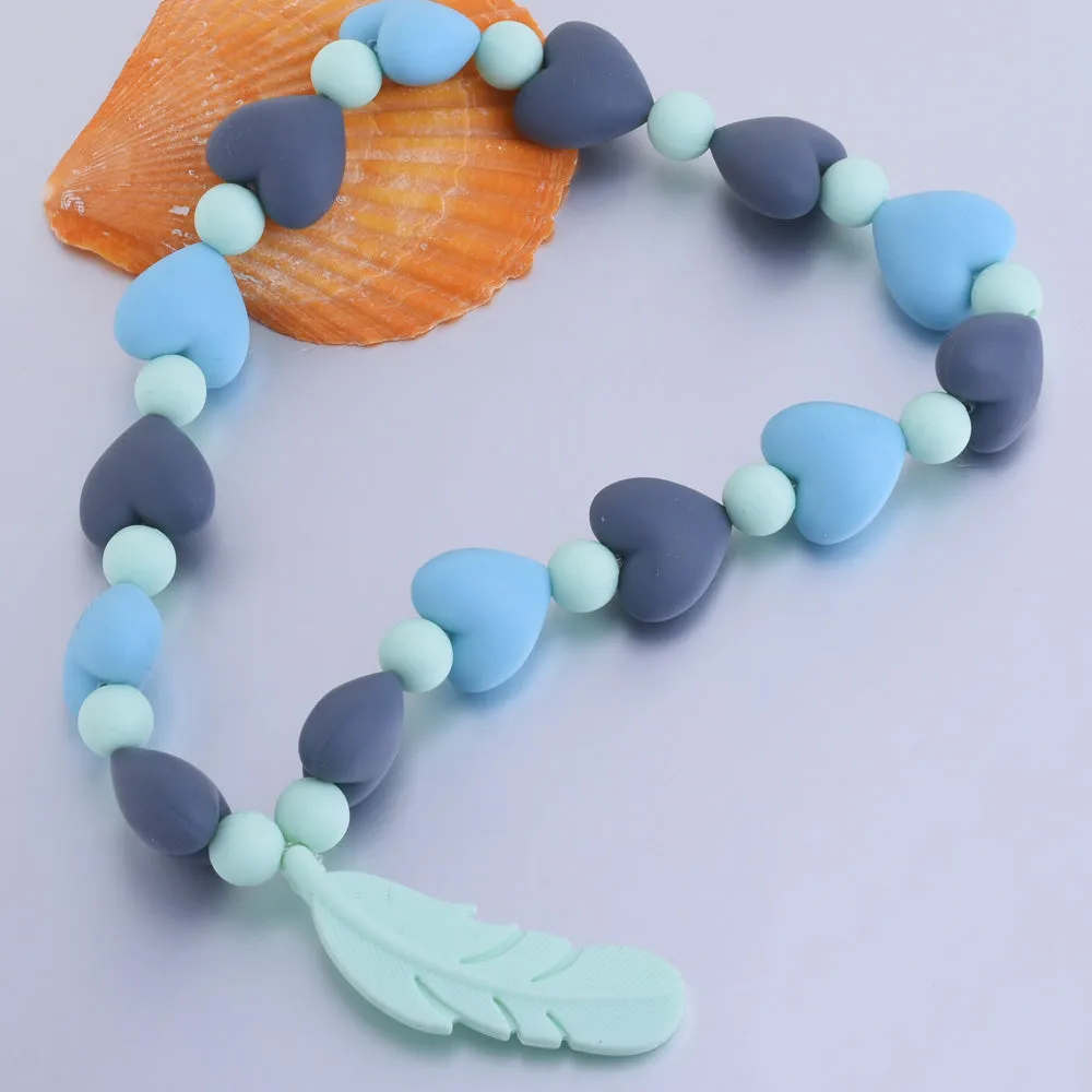 20*19*12MM Heart Silicone Beads 100% Food Grade Silicone Beads BPA Free Sensory Beads diy Necklace bracelet gray 20pcs