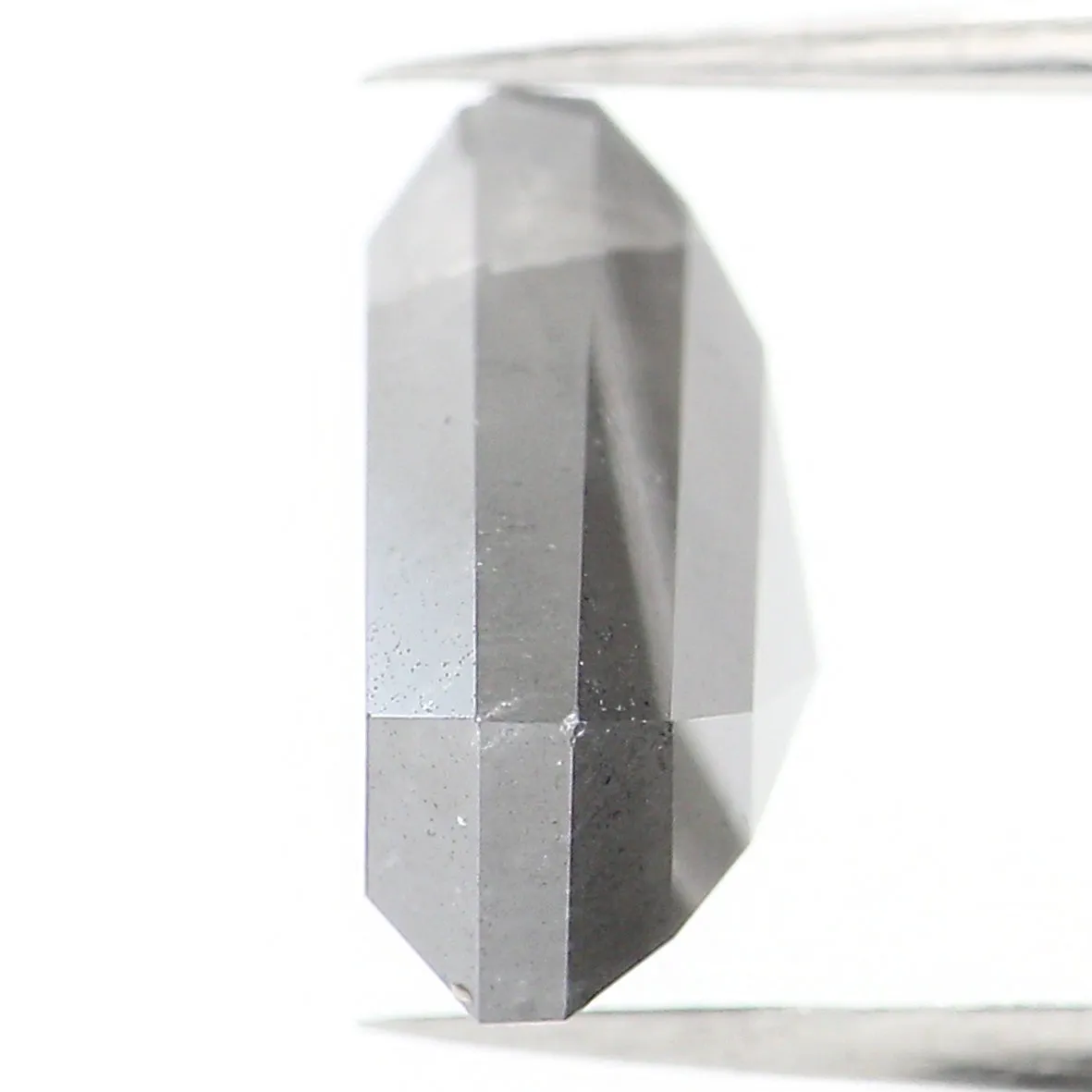 3.67 Ct Natural Loose Shield Shape Diamond Salt And Pepper Shield Shape Diamond 8.90 MM Natural Gray Color Shield Rose Cut Diamo