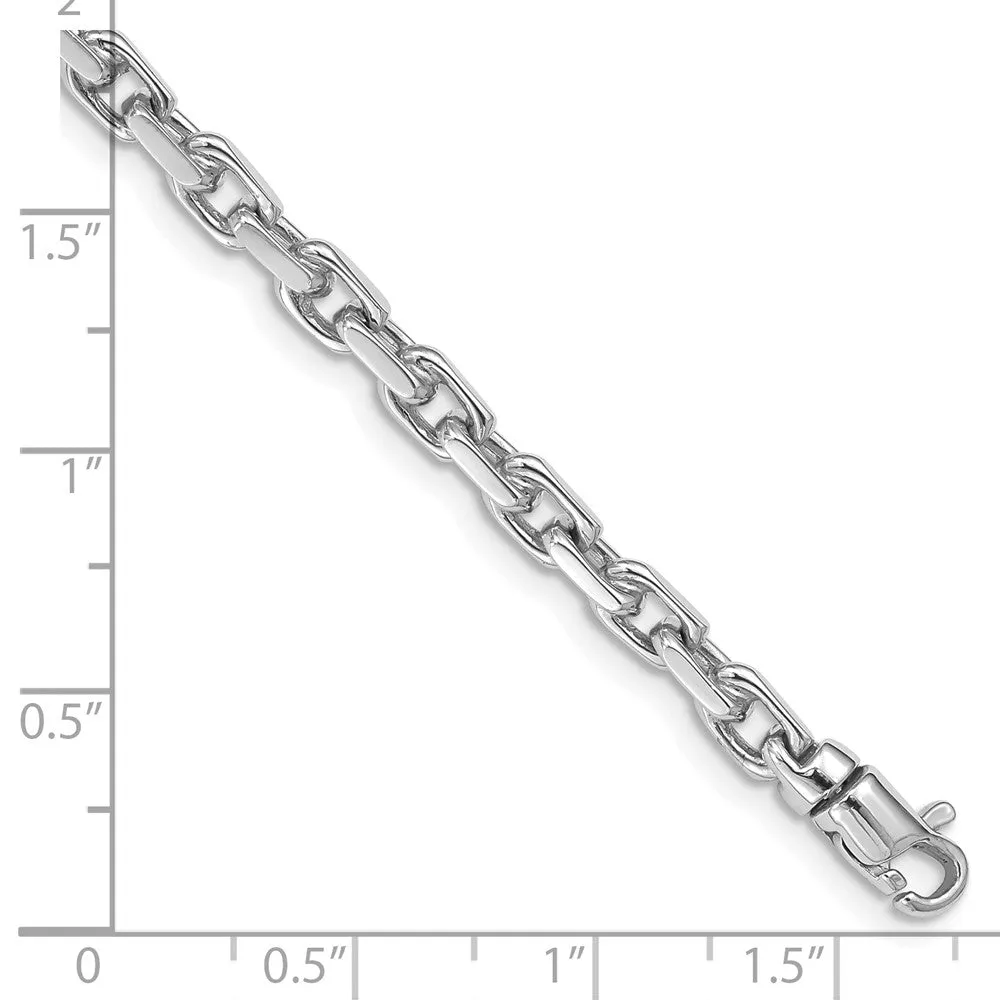 4.25mm 14K White Gold Solid Fancy Cable Chain Bracelet