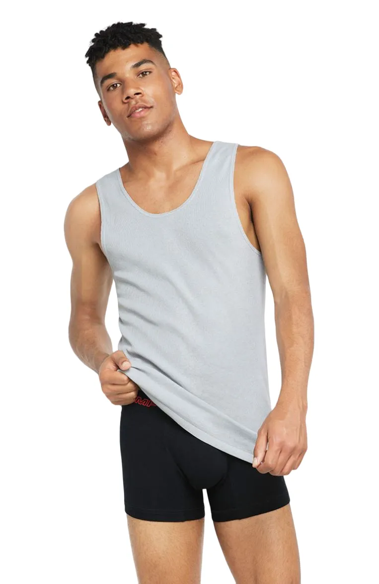 5 x Bonds X-Temp Grey Mens Chesty Cotton Plain Singlet Vest Tank Top