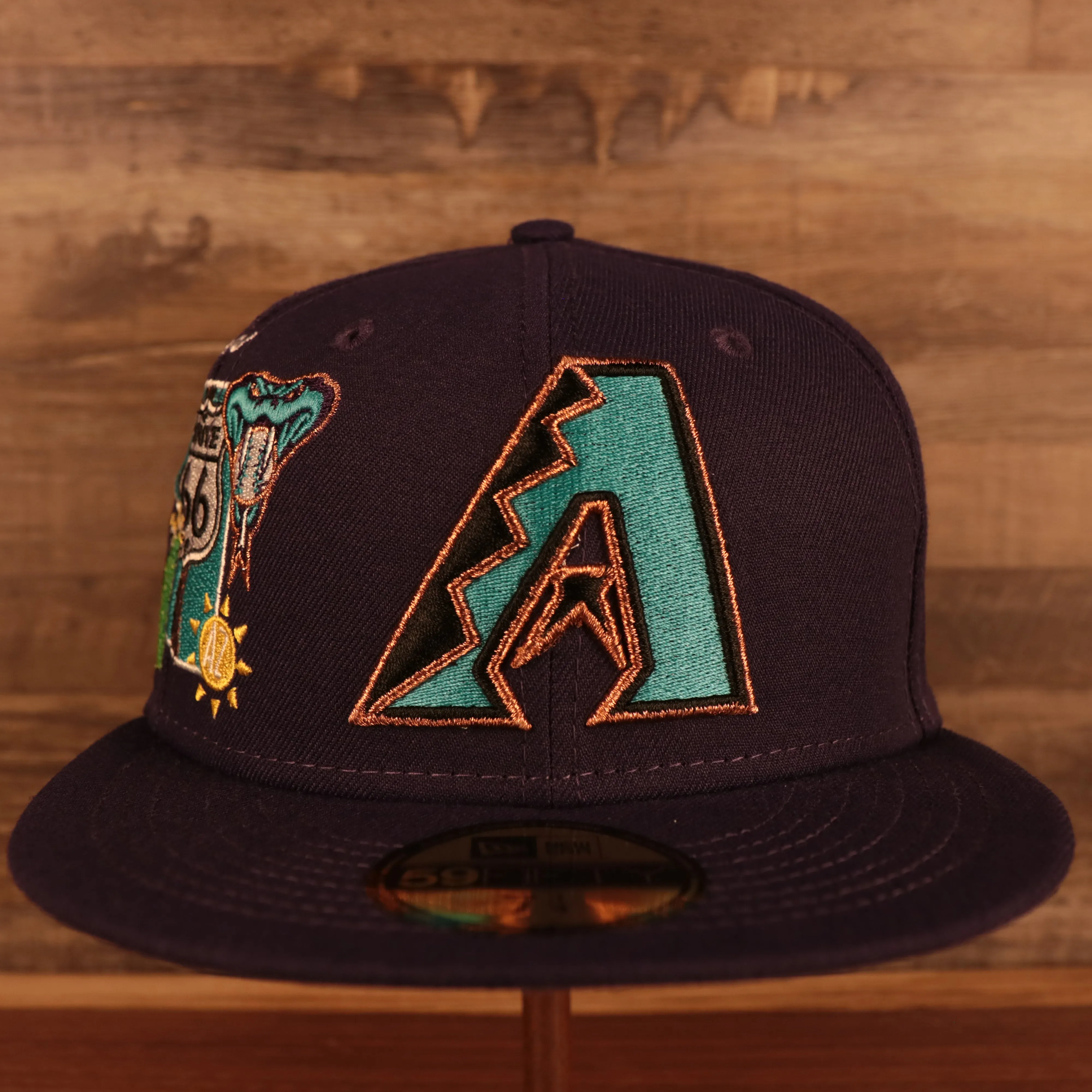 Arizona Diamondbacks Cooperstown City Cluster Side Patch Gray Bottom Purple 59Fifty Fitted Cap