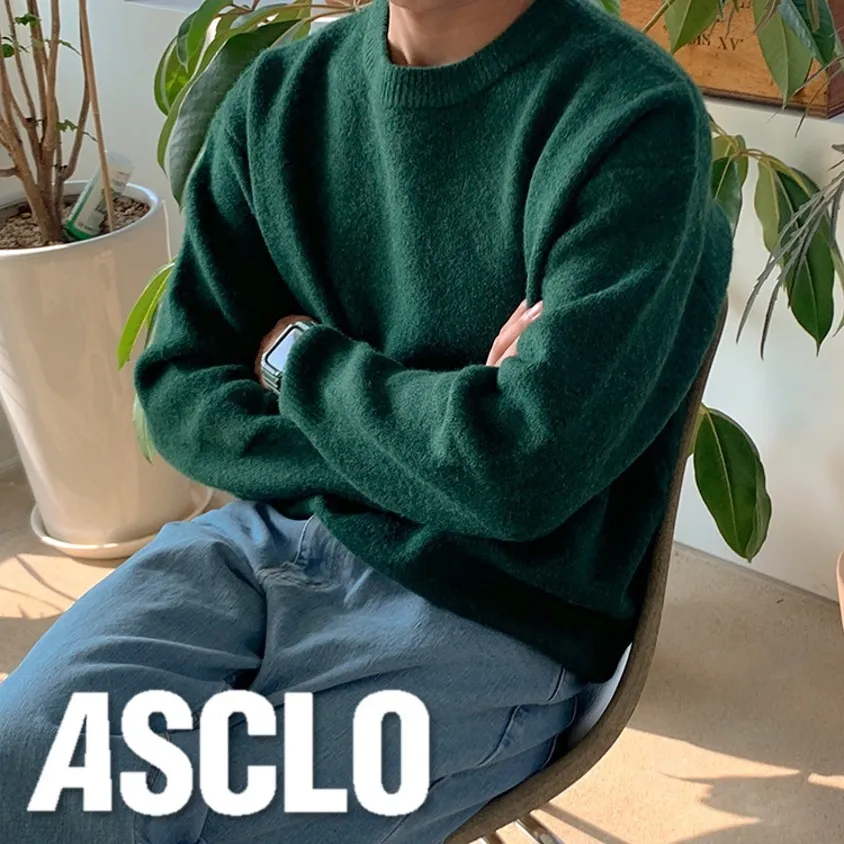 ASCLO  |Crew Neck Casual Style Unisex Wool Street Style Long Sleeves