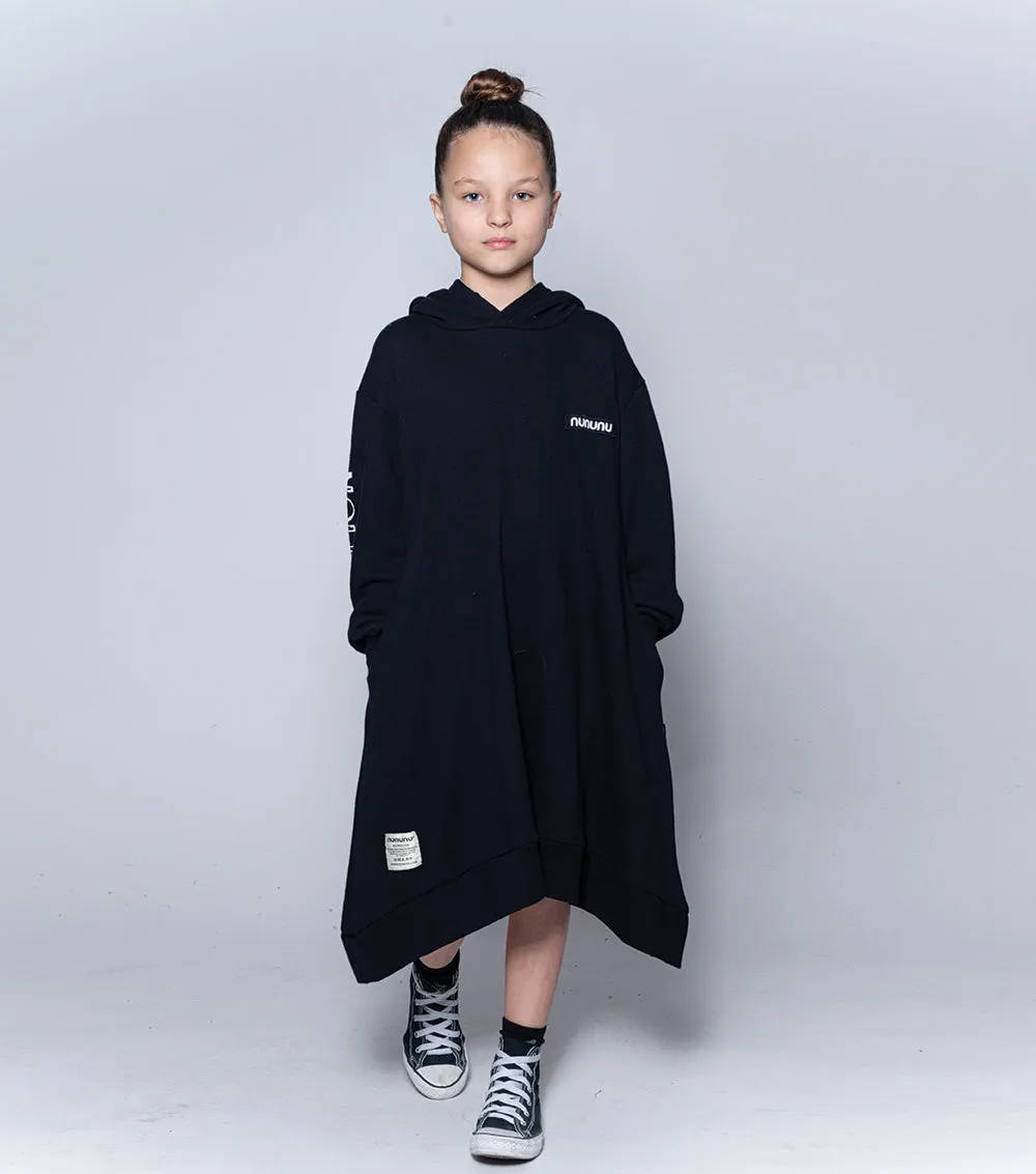 attention hooded dress