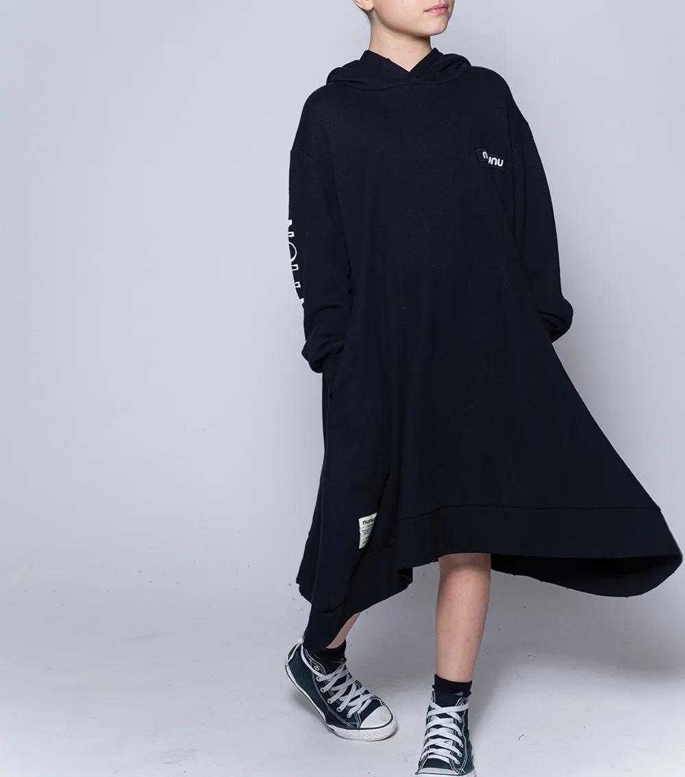 attention hooded dress