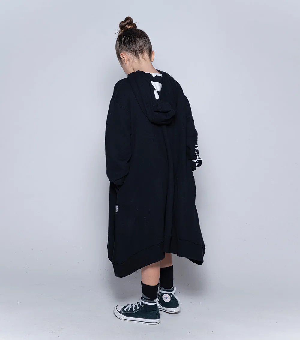 attention hooded dress