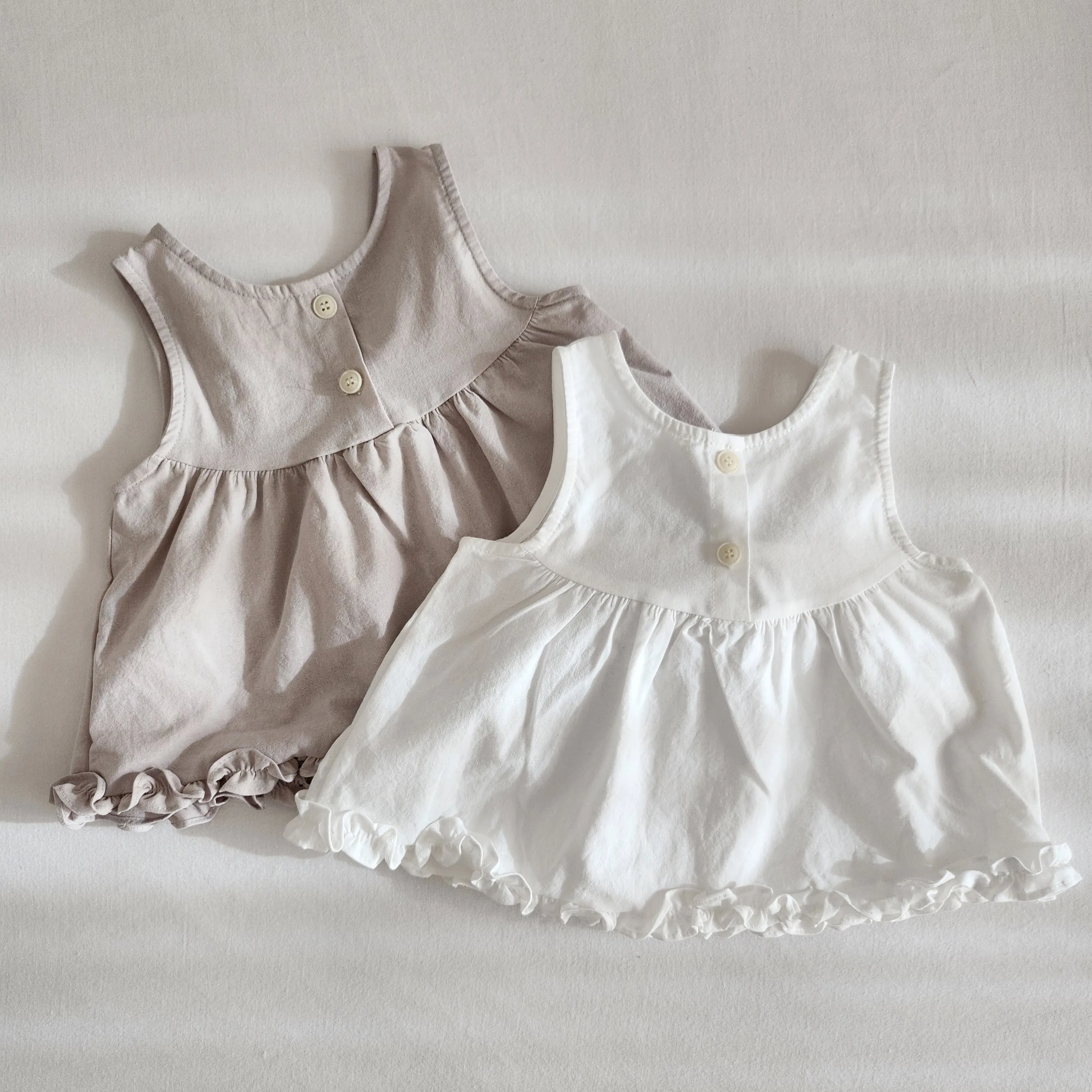 Baby Ann Frill Hem Sleeveless Top  (3-17m) - 2 Colors