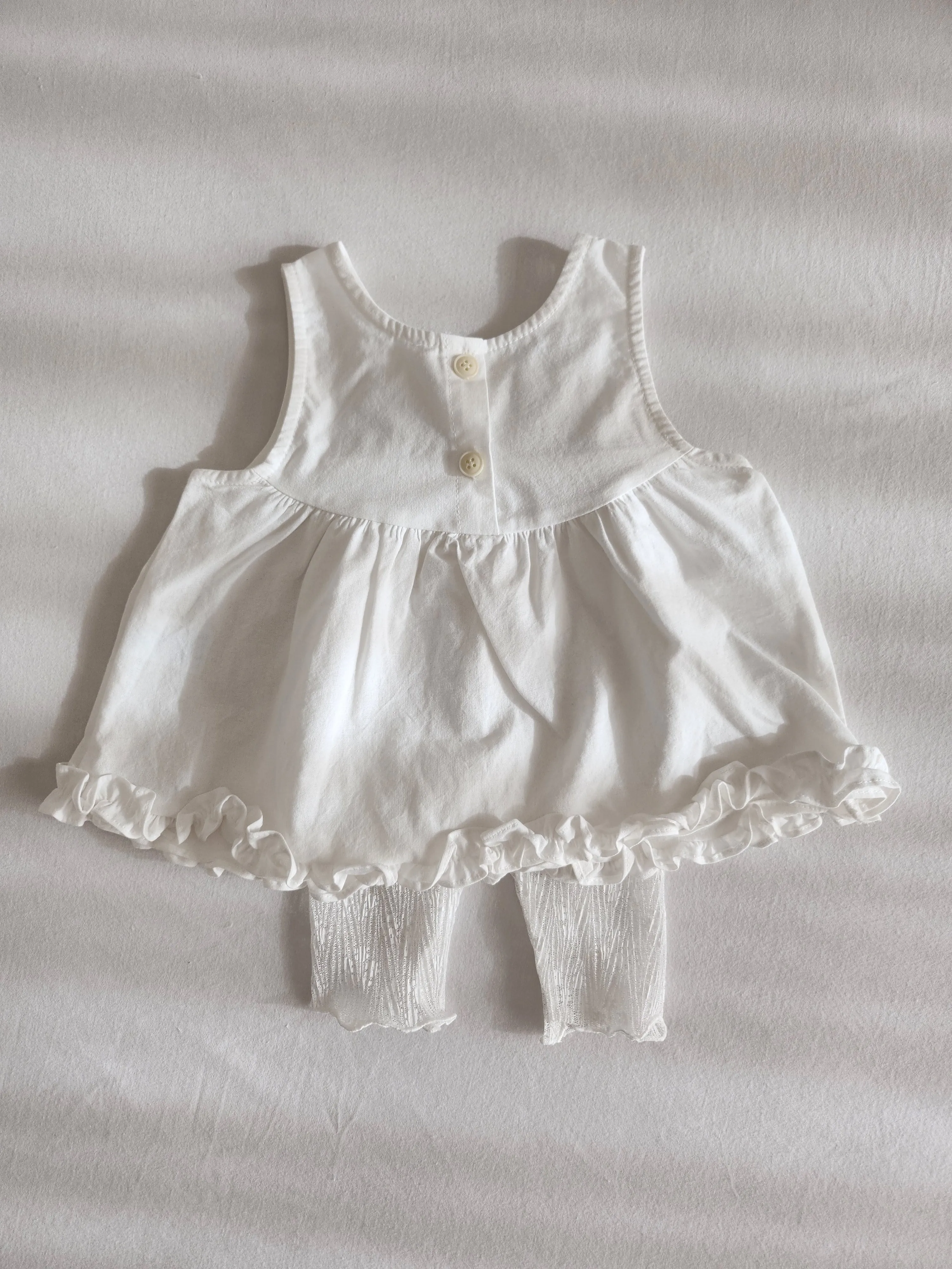 Baby Ann Frill Hem Sleeveless Top  (3-17m) - 2 Colors