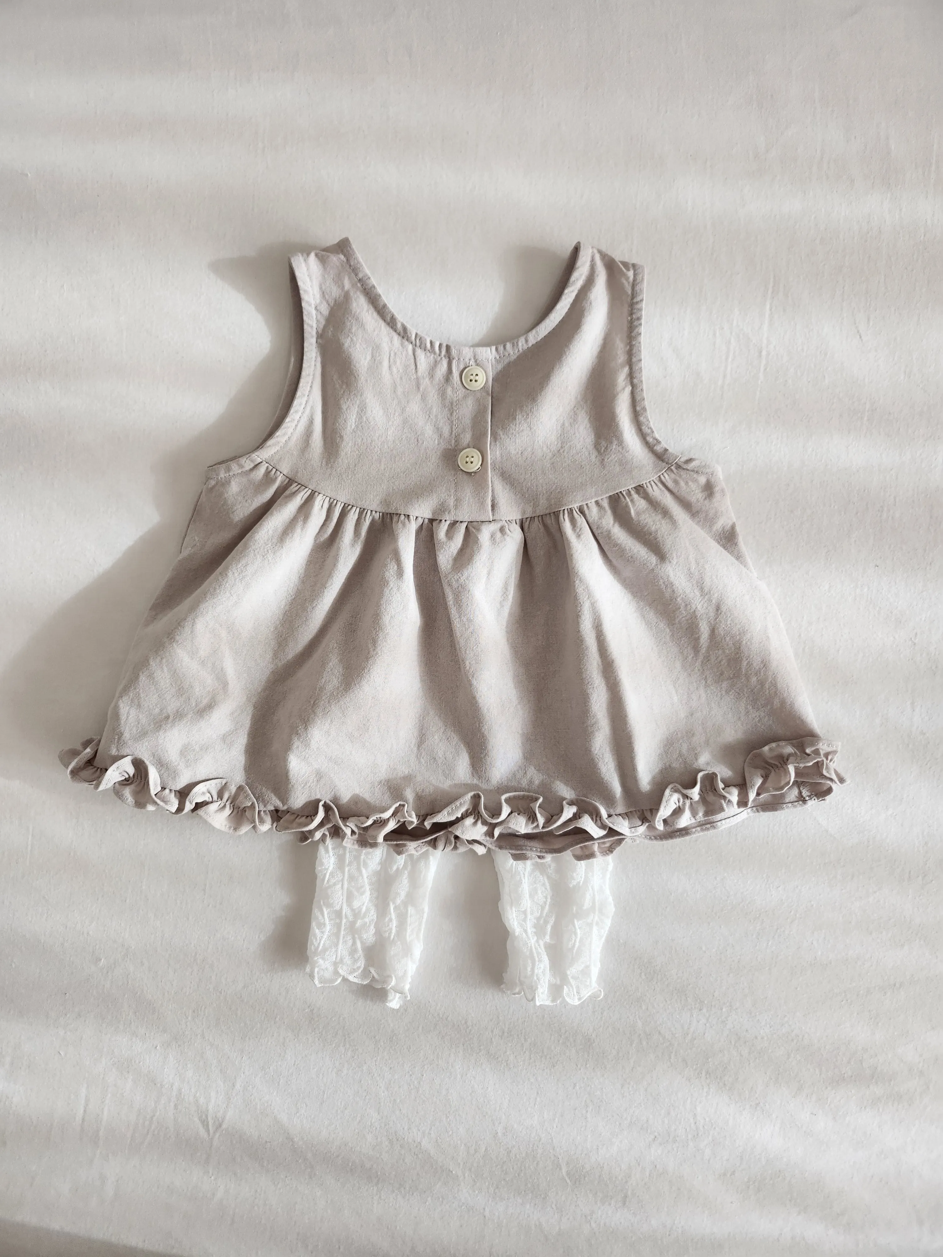 Baby Ann Frill Hem Sleeveless Top  (3-17m) - 2 Colors