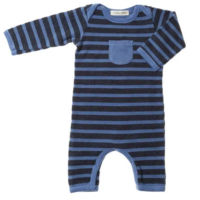 Baby Fleece Charcoal Stripe Romper