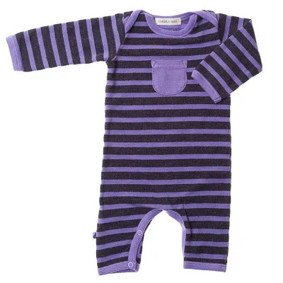 Baby Fleece Charcoal Stripe Romper