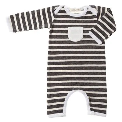 Baby Fleece Charcoal Stripe Romper