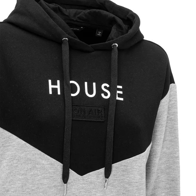 BICOLOR HOODED SWEATSHIRT Woman Grey Black