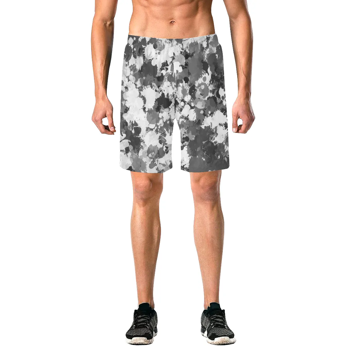 Black and White Graffiti Splatter Casual Shorts