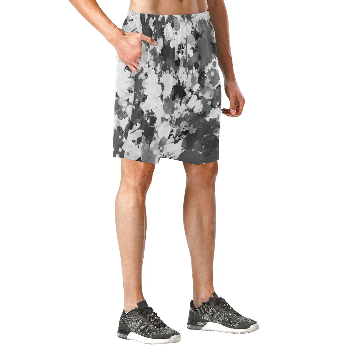 Black and White Graffiti Splatter Casual Shorts