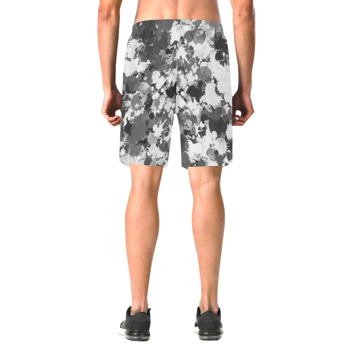 Black and White Graffiti Splatter Casual Shorts