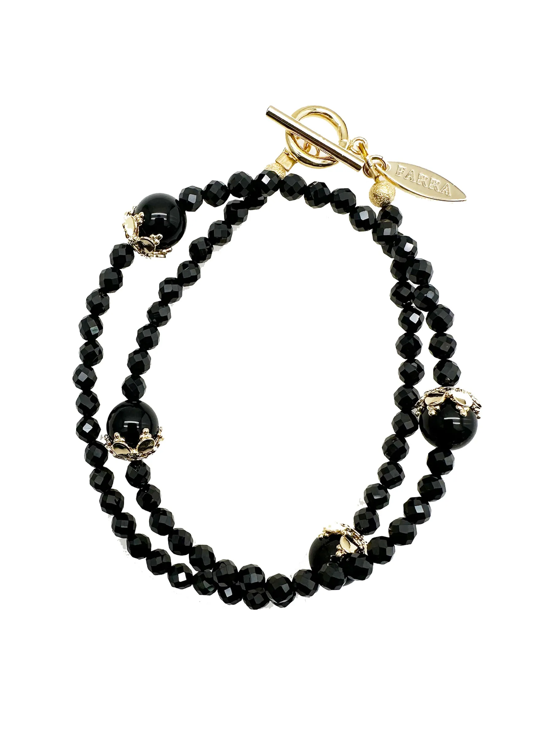 Black Obsidian Double Wrapped Bracelet KB010