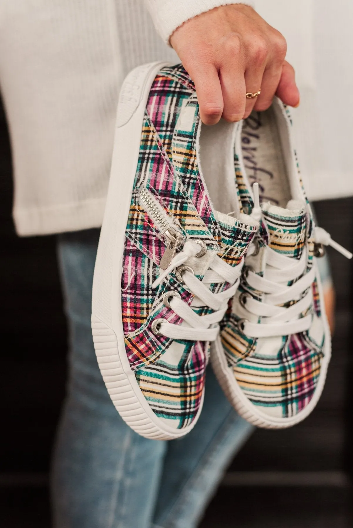 Blowfish Fruit Sneakers- Cream Ivy League Plaid