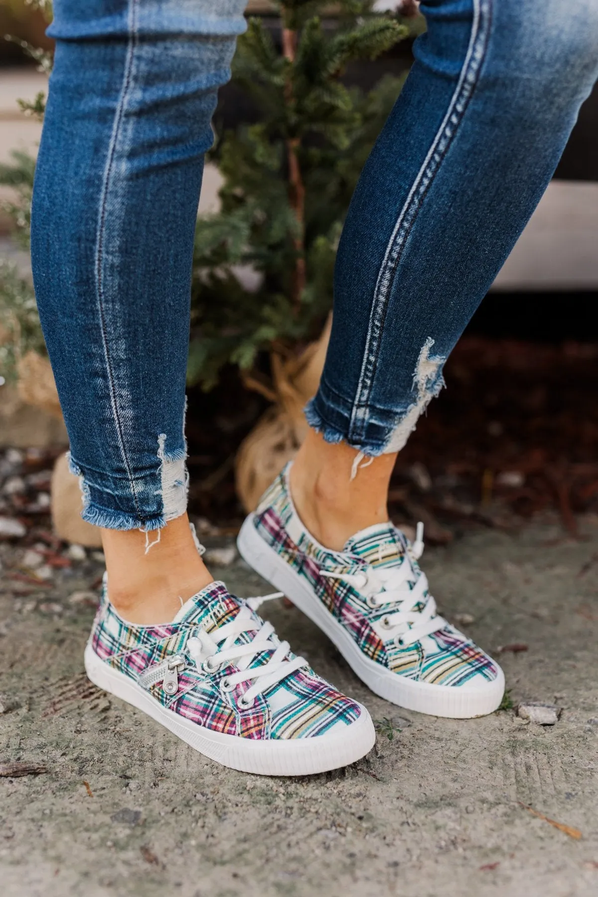 Blowfish Fruit Sneakers- Cream Ivy League Plaid