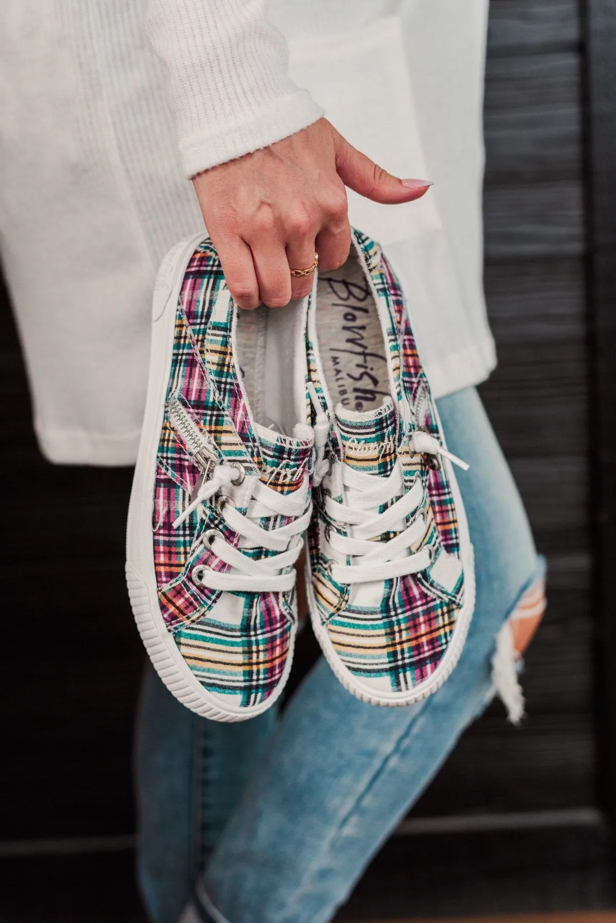 Blowfish Fruit Sneakers- Cream Ivy League Plaid