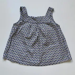 Bonpoint Blue And Taupe Geometric Pattern Top: 3 Years