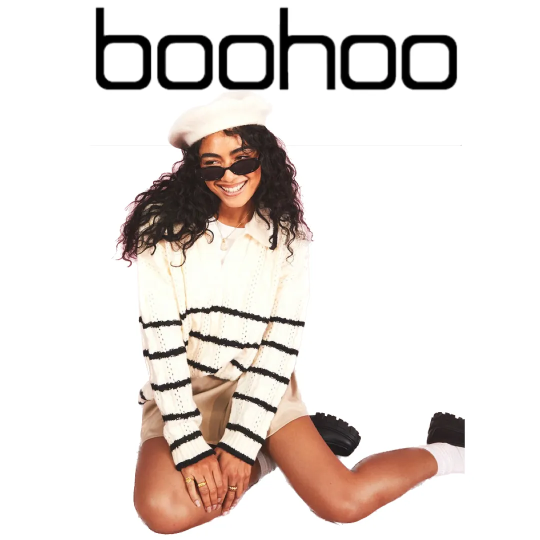 boohoo  |Stripes Casual Style Long Sleeves Party Style Office Style