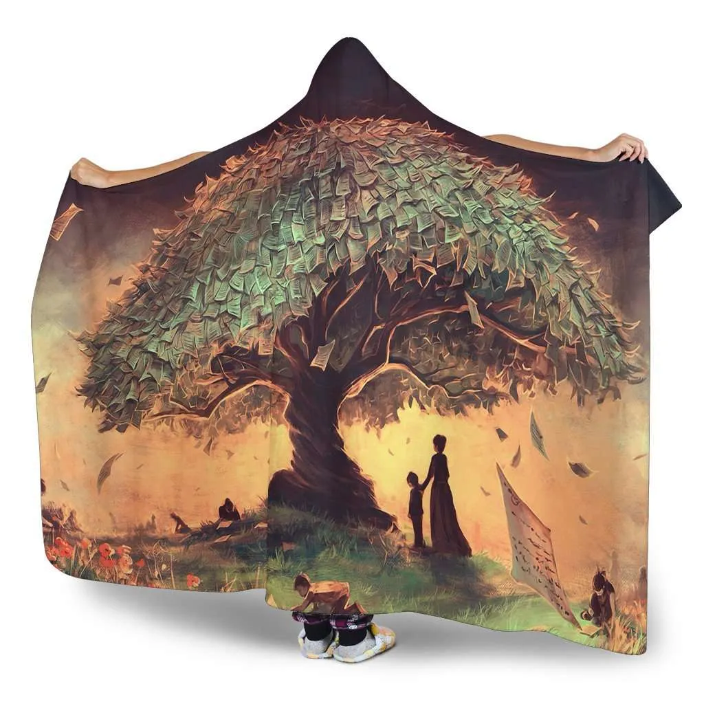 book tree hooded blanket