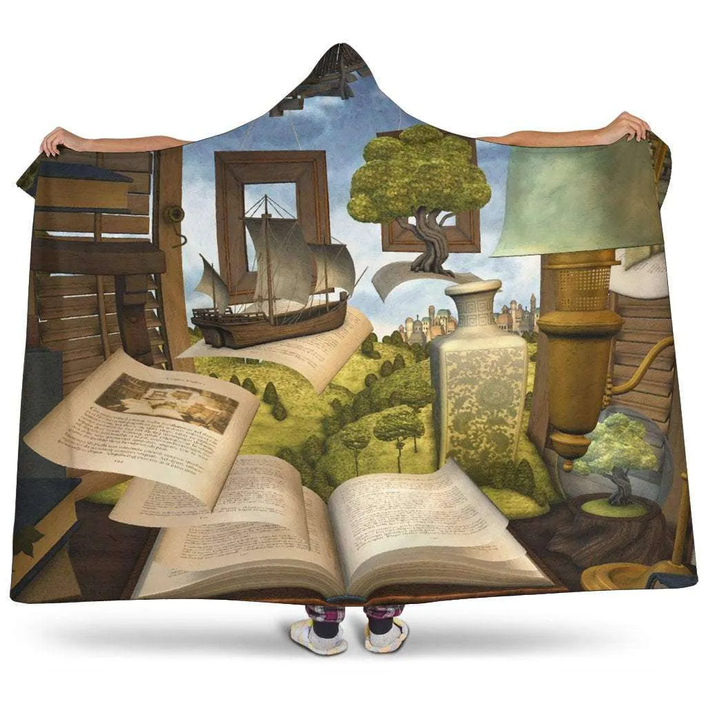 book world hooded blanket