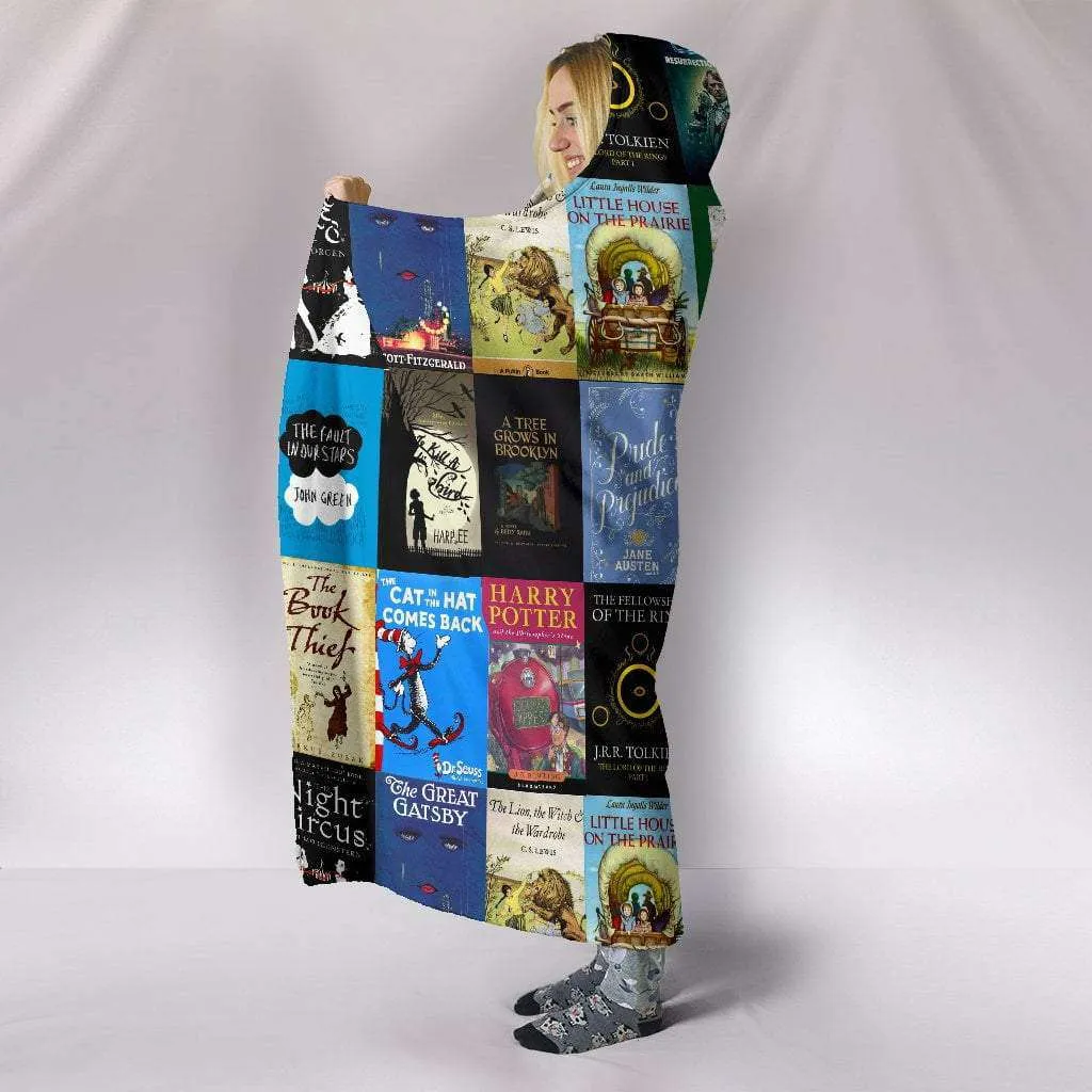 Books Bookish Hooded Blanket