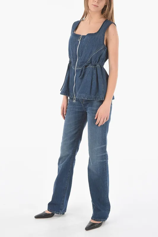 BOTTEGA VENETA  |Denim Peplum Sleeveless Medium Outlet Tanks & Camisoles