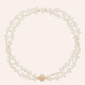 Caspian Freshwater Pearl Cluster Double Strand Necklace