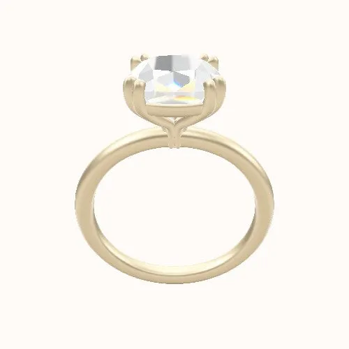 Classic Solitaire Engagement Ring With Double Prongs Head