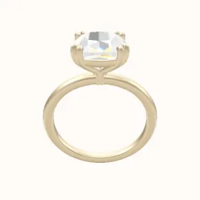 Classic Solitaire Engagement Ring With Double Prongs Head