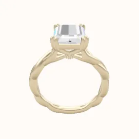 Cobra solitaire Twist Engagement Ring With Double Prongs Head