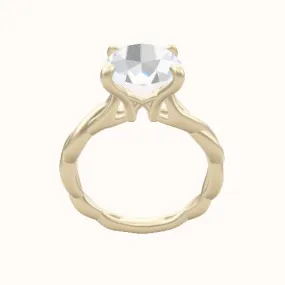 Cobra solitaire Twist Engagement Ring With X Gallery Head