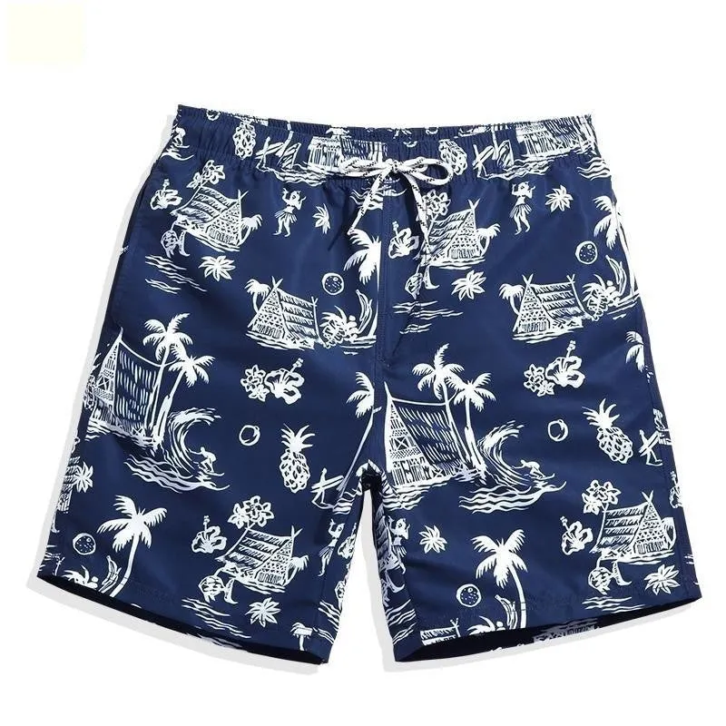 Coconut Tree Printed Men's Swimming Trunks for Bathing & Beachwear