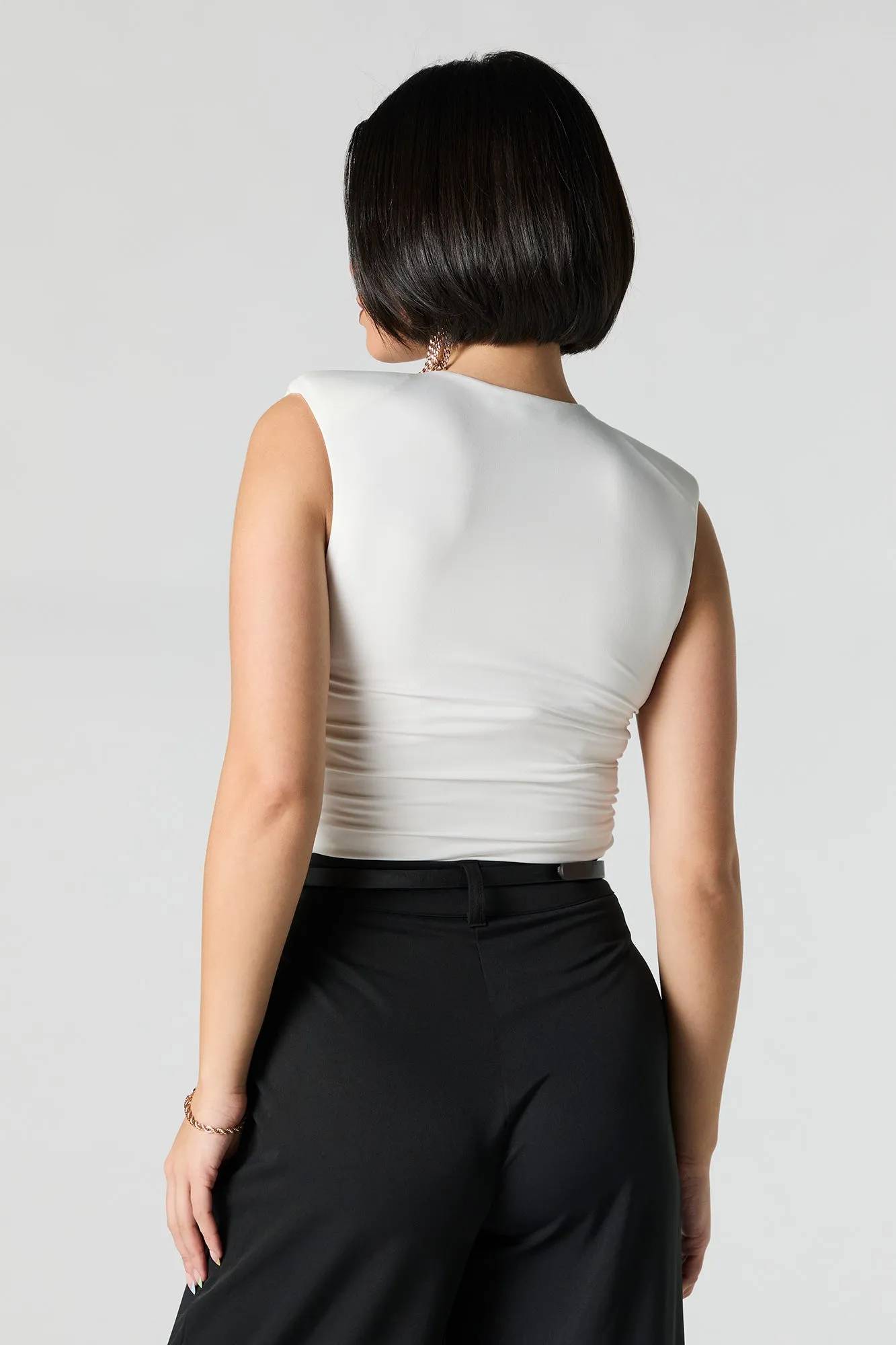 Contour Ruched Sleeveless Bodysuit