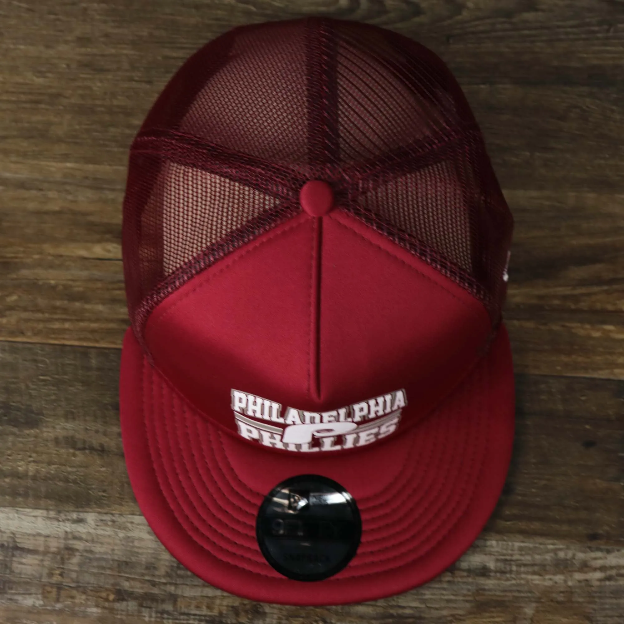 Cooperstown Philadelphia Phillies Trucker Gray Bottom 9Fifty Snapback | Red Trucker Snapback