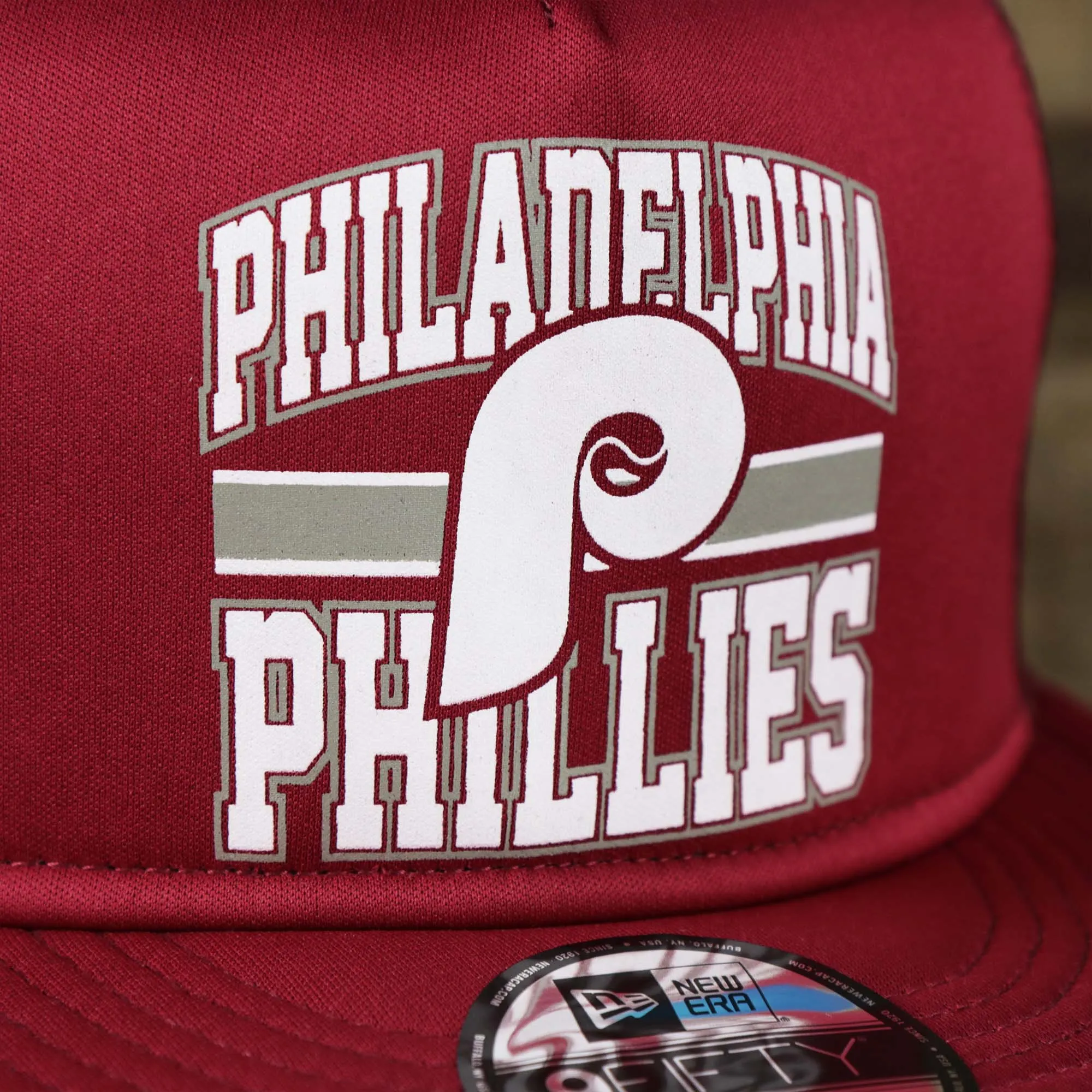 Cooperstown Philadelphia Phillies Trucker Gray Bottom 9Fifty Snapback | Red Trucker Snapback