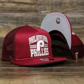 Cooperstown Philadelphia Phillies Trucker Gray Bottom 9Fifty Snapback | Red Trucker Snapback