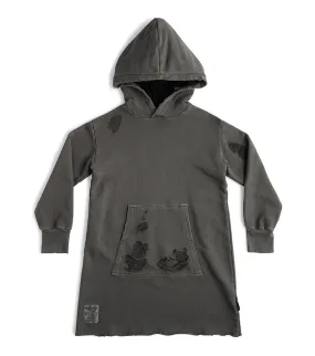 deconstructed hooded dress