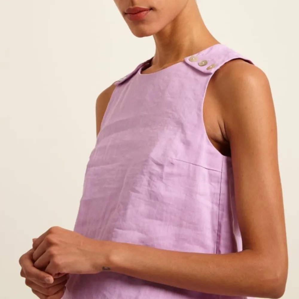 Diffusione Tessile  |Crew Neck Linen Blended Fabrics Sleeveless Street Style