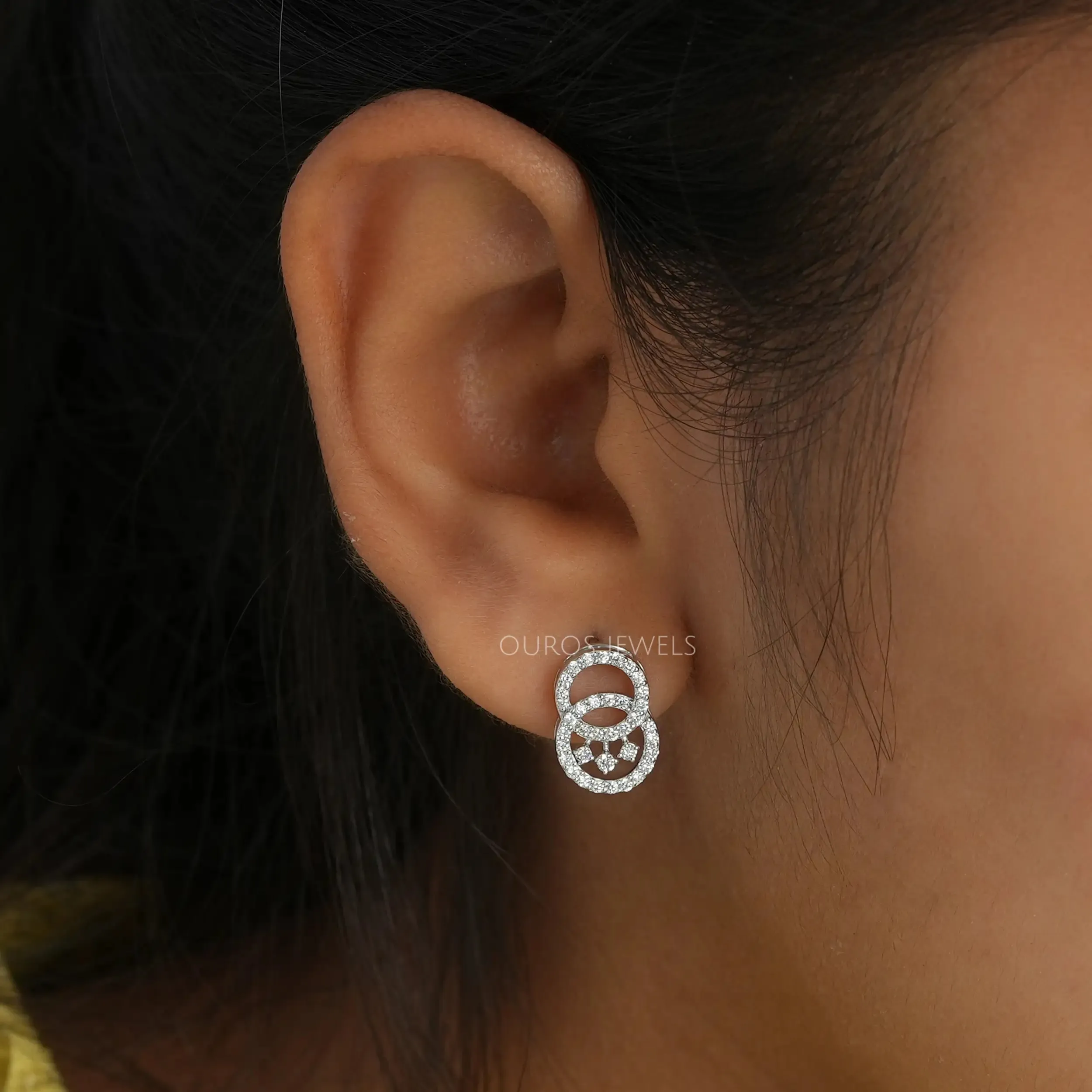 Double Round Crystal Earrings