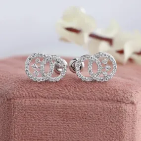 Double Round Crystal Earrings