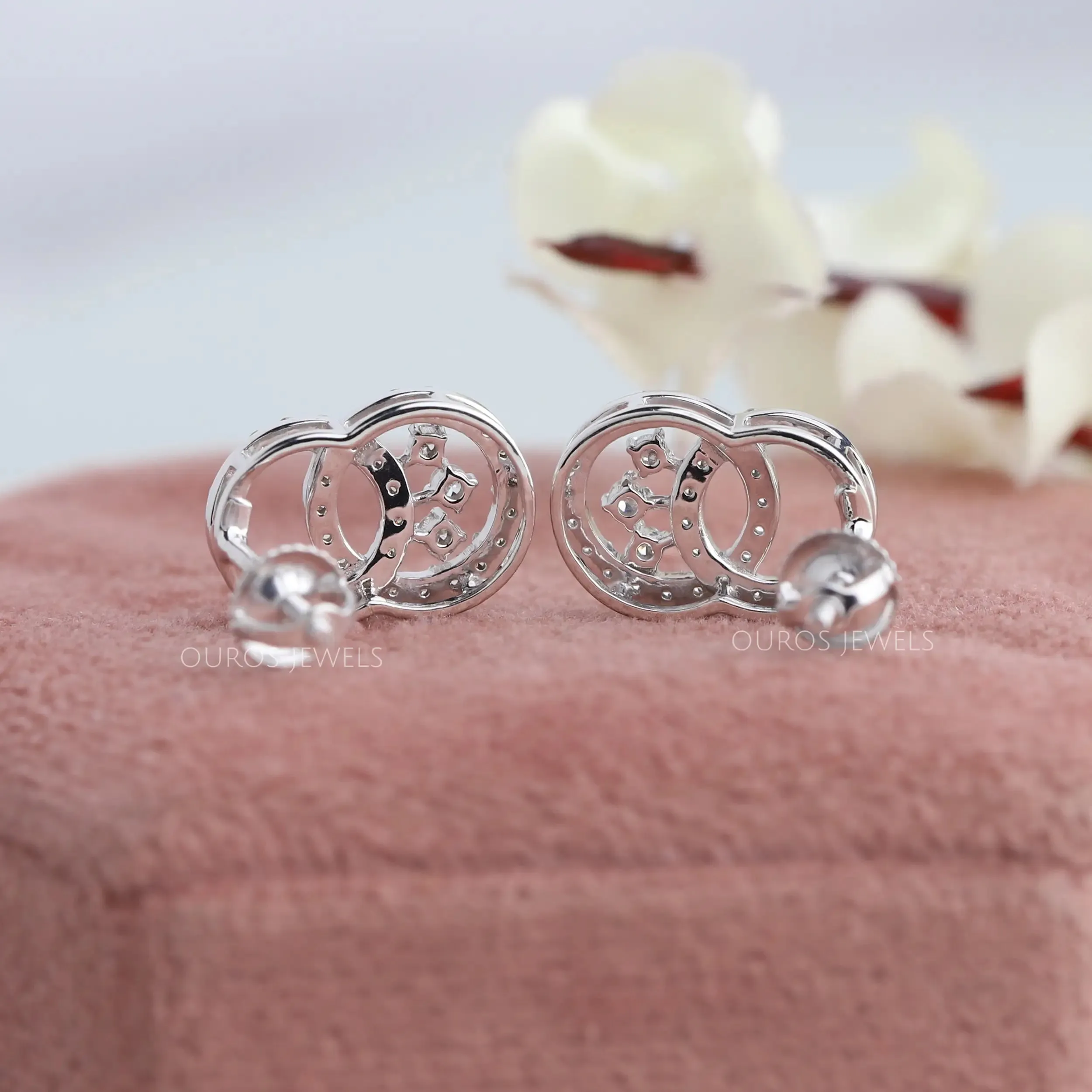 Double Round Crystal Earrings